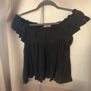 Gray off the shoulder top